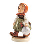 M.I. Hummel 'Grandma’s Girl' (HUM 561) featuring a girl in a red headscarf and green dress carrying a bag and flowers.