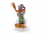 Close-up of the detailed snowman with a top hat and broom from the M.I. Hummel Making New Friends piece.