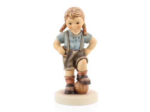 M.I Hummel HUM 2274, Hummel girl soccer, female athlete figurine is playing soccer
