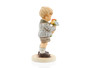 A close-up of the colorful flower bouquet and the special 100th Birthday backstamp on the base.