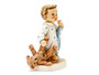 M.I. Hummel 'No Bed Please' (HUM 2313) showing a boy in pajamas with a blanket, teddy bear, and one bare foot.