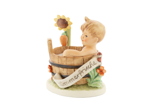 Relaxation Hum 316 M.I. Hummel Club 25th Anniversary figurine boy in bath with sunflower.