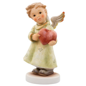 M.I. Hummel Annual Angel 2013 All Yours (HUM 2352) featuring a serene angel holding a bouquet of flowers, handcrafted in Germany.