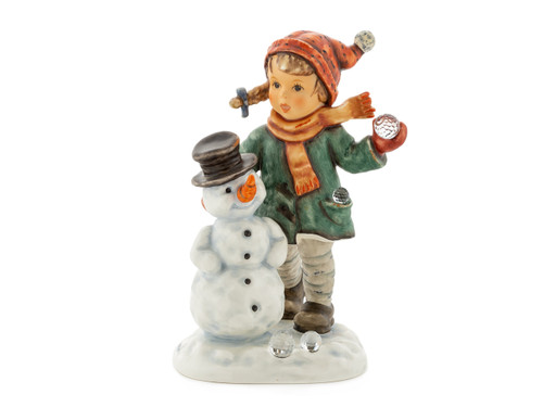 Snow Day HUM 2306 M.I. Hummel limited edition figurine with Swarovski crystal snowballs.