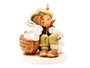 Hand-painted M.I. Hummel 'Playmates' figurine HUM 58/I showing a boy with three rabbits and a basket