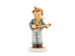 M.I. Hummel's 'The Little Troubadour' figurine HUM 558, featuring a boy standing and playing a lute.