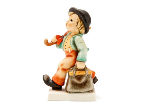 M.I. Hummel Merry Wanderer (HUM 7) hand-painted figurine, traditional Bavarian boy with umbrella and travel bag.