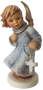 M.I. Hummel Annual Angel 2017 Angel of Faith (HUM 2384) featuring gold-tipped wings and holding a porcelain cross, handcrafted in Germany