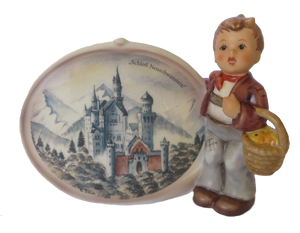 Hummel Adventure Time Neuschwanstein Castle Plaque HUM 919 featuring Bavarian heritage and Disney-inspired castle scenery