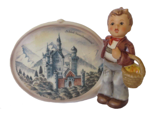 Hummel Adventure Time Neuschwanstein Castle Plaque HUM 919 featuring Bavarian heritage and Disney-inspired castle scenery