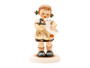 M.I. Hummel figurine HUM 2393 Just Ducky featuring a young girl feeding a high-gloss porcelain duck, handcrafted in Germany.