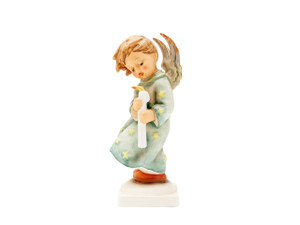 Heavenly Angel HUM 21 M.I. Hummel angel figurine holding a golden lantern.