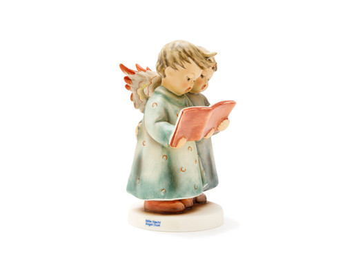 M.I. Hummel 'Angel Duet' figurine HUM 261/I featuring two winged angels singing from a songbook.