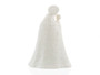 Close-up of the Flower Madonna HUM 10/1, highlighting the delicate folds of the gown and the smooth white glazed porcelain finish.