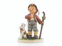 M.I. Hummel figurine HUM 2431 For Elisabeth featuring a young boy singing fervently with his dog sitting by his side, handcrafted in Germany.