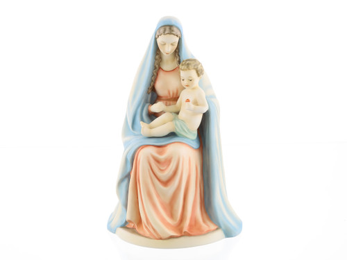 Madonna Holding Child HUM 151 large M.I. HUMMEL religious figurine with light blue cloak.