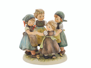M.I. Hummel Ring Around the Rosie HUM 348 masterpiece figurine with Lindenkirchweih-inspired traditional costumes.
