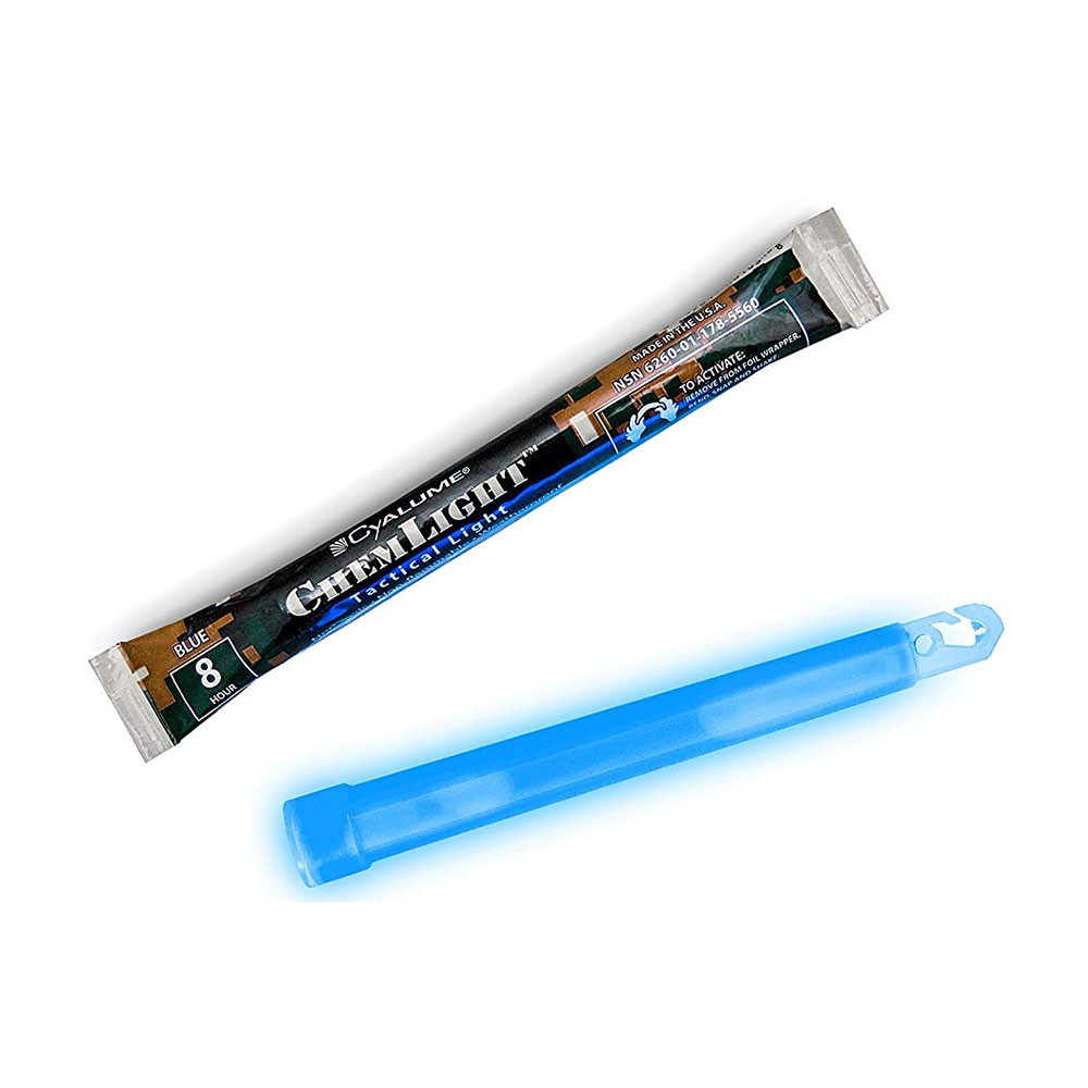 Bâtons Lumineux Cyalume – Bleu – Durée 6h – Lot De 20 – Chimique – Militaria