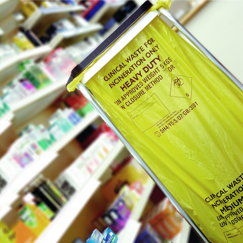 Yellow Clinical Waste Bags 20 Litre Medium Duty 50/pk Four Square