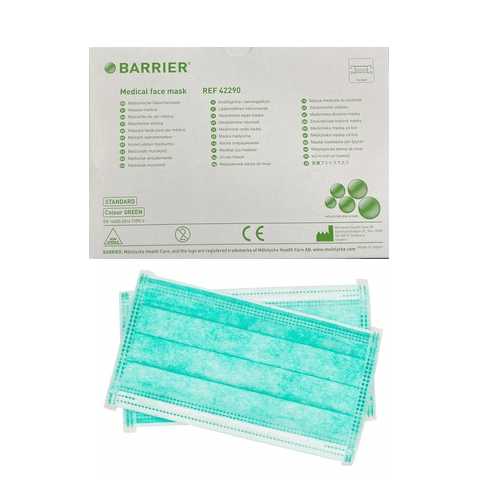 Download Free Barrier Medical Face Mask Type Ii Green 60 Box Four Square Healthcare PSD Mockup Template