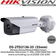Hikvision 35mm Fixed lens Thermal Network Bullet Camera Bracket Included - (DS-2TD2136-35)
