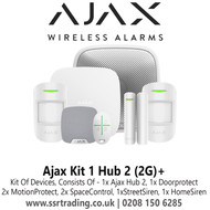 AJAX Kit 1 Hub2 2G with MP House and Keyfobs, White -  35649.115.WH1