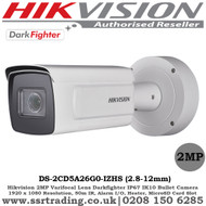  Hikvision 2MP 2.8-12mm Motor-driven lens 50m IR Darkfighter, Alarm I/O, IP67, IK10, Heater supported, Built-in microSD/SDHC/SDXC card slot, up to 256 GB IP Network Bullet Camera - (DS-2CD5A26G0-IZHS)