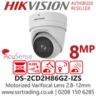 Hikvision 8MP 2.8-12mm Motorized Lens PoE Camera - DS-2CD2H86G2-IZS