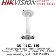 Hikvision DS-1471ZJ-135 Pendant Mount, Material Aluminum Alloy, Dimension Ø 136 mm × 565 mm (5.35" × 22.24")