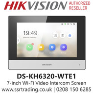DS-KH6320-WTE1 Hikvision 7-inch  Wi-Fi  Video Intercom Indoor Station Touch Screen, Standard PoE 