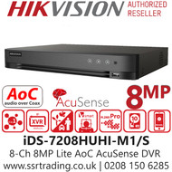 Hikvision 8Ch 8MP Lite AcuSense AoC DVR - iDS-7208HUHI-M1/S