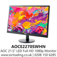 AoC 21.5  Inch LED Full HD 1080p Monitor - AOCE2270SWHN