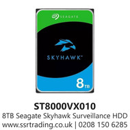 8TB Seagate Skyhawk Surveillance Hard Drive for CCTV DVRs, NVRs and PC Desktop - ST8000VX010