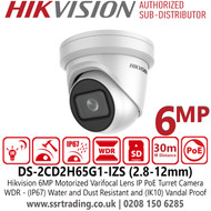 Hikvision 6MP Motorized VF IP Turret Camera - DS-2CD2H65G1-IZS