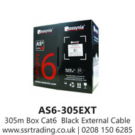 305m Box Cat6 Black External Cable - AS6-305EXT