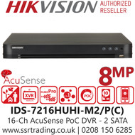 Hikvision 16CH 16 Channel PoC DVR 8MP 4K AcuSense - iDS-7216HUHI-M2/P(C)