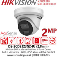 Hikvision DS-2CD2323G2-IU 2MP AcuSense IP Turret Camera With 2.8mm Fixed Lens