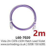 Vista 2m Cat6 Violet U/UTP LSOH Patch Cable - L60-7020 