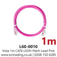 Vista 1m Cat6 Pink U/UTP LSOH Patch Cable - L60-0010