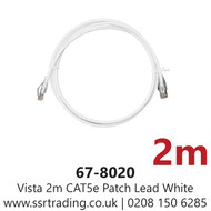 Vista 2m Cat5e White U/UTP PVC Patch Cable -  67-8020