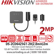 Hikvision 2MP Covert IP PoE Camera, Separated Network Camera, High quality imaging with 2 MP resolution - DS-2CD6425G1-L20 (2.8mm)