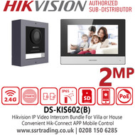 Hikvision Video Intercom IP Kit For Villa or House, One Call Button For Easier Calls - DS-KIS602(B)