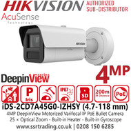 Hikvision 4MP DeepinView Motorized VF IP Bullet Camera - iDS-2CD7A45G0-IZHSY