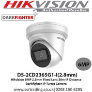 Hikvision DS-2CD2365G1-I 6MP 2.8mm Fixed Lens 30m IR Distance Darkfighter IP Turret Camera 