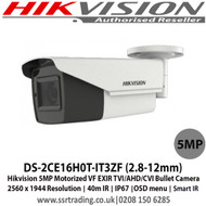 Hikvision DS-2CE16H0T-IT3ZF 5MP 2.8-12mm Vari-focal motorized Lens 40m IR IP67 4-in-1 TVI/AHD Bullet Camera