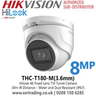 Hilook 4K 8MP TVI Camera - THC-T180-M(3.6mm)