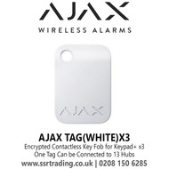 Ajax Tag(White)x3 Ajax Encrypted Contactless Key Fob for Keypad+ x3, One Tag can be Connected to 13 Hubs