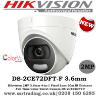  Hikvision DS-2CE72DFT-F 2MP 3.6mm 4-in-1 Fixed Lens 20m IR Distance Full Time Color Turret Camera