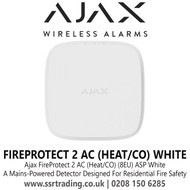 Ajax FireProtect 2 AC (Heat/CO) (8EU) ASP White, Improved Mounting Panel With WAGO 221 Connectors - AJAX FIREPROTECT 2 AC (HEAT/CO) WHITE