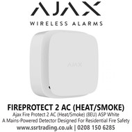 Ajax Fire Protect 2 AC (Heat/Smoke) (8EU) ASP White - AJAX FIREPROTECT 2 AC (HEAT/SMOKE) WHITE